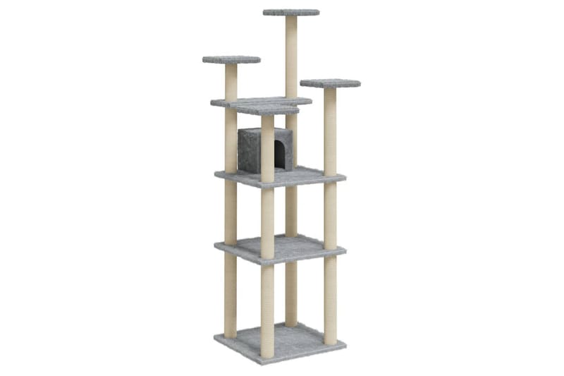 Klösträd med klöspelare i sisal ljusgrå 171 cm - Grå - Möbler - Husdjursmöbler - Kattmöbler - Klösträd & klösmöbler
