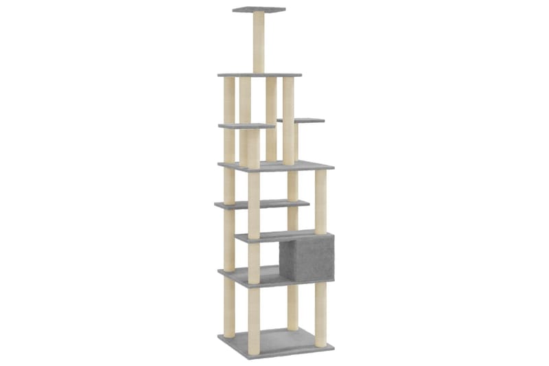 Klösträd med klöspelare i sisal ljusgrå 183 cm - Grå - Möbler - Husdjursmöbler - Kattmöbler - Klösträd & klösmöbler