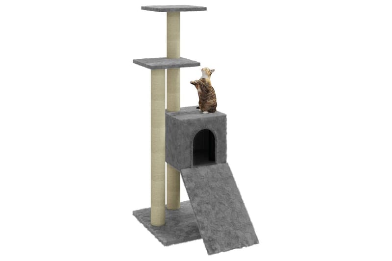 Klösträd med klöspelare i sisal ljusgrå 92 cm - Grå - Möbler - Husdjursmöbler - Kattmöbler - Klösträd & klösmöbler