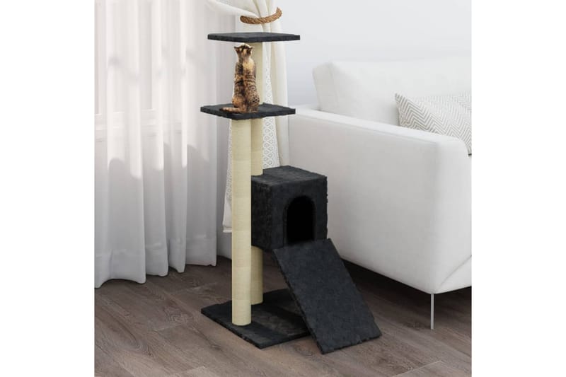 Klösträd med klöspelare i sisal mörkgrå 92 cm - Grå - Möbler - Husdjursmöbler - Kattmöbler - Klösträd & klösmöbler