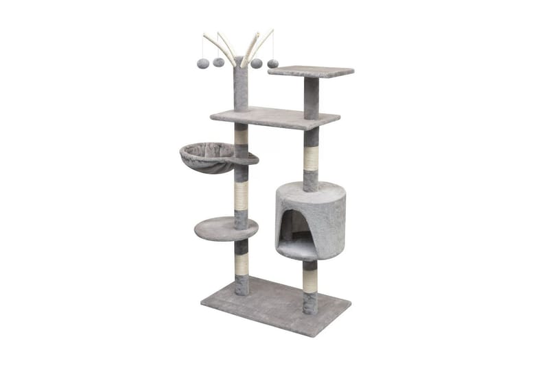 Klösträd med klöspelare och 125 cm grå - Grå - Möbler - Husdjursmöbler - Kattmöbler - Klösträd & klösmöbler
