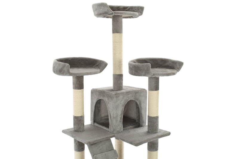 Klösträd med klöspelare sisal 170 cm grå - Grå - Möbler - Husdjursmöbler - Kattmöbler - Klösträd & klösmöbler