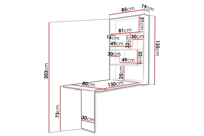 Abi Matbord Vägghängt 130 cm Rektangulär - Beige - Möbler - Matplats - Matbord & köksbord