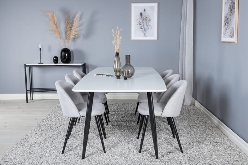 ABLANQUE Matgrupp 240 cm Rektangulär med 6 ABLANQUE Stolar - Möbler - Matplats - Matgrupp & matbord med stolar