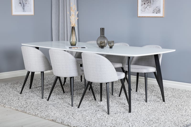 ABLANQUE Matgrupp 240 cm Rektangulär med 6 ABLANQUE Stolar - Möbler - Matplats - Matgrupp & matbord med stolar