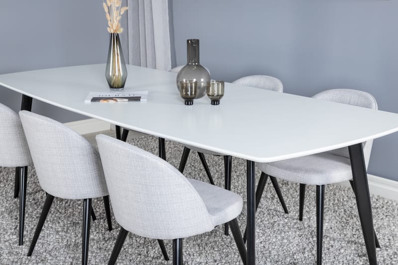 ABLANQUE Matgrupp 240 cm Rektangulär med 6 ABLANQUE Stolar - Möbler - Matplats - Matgrupp & matbord med stolar
