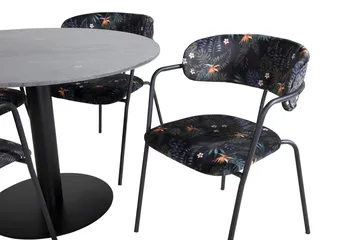 Admira Matbord 106 cm Runt Marmor med 4 Arrow Fåtölj - Möbler - Matplats - Matgrupp & matbord med stolar