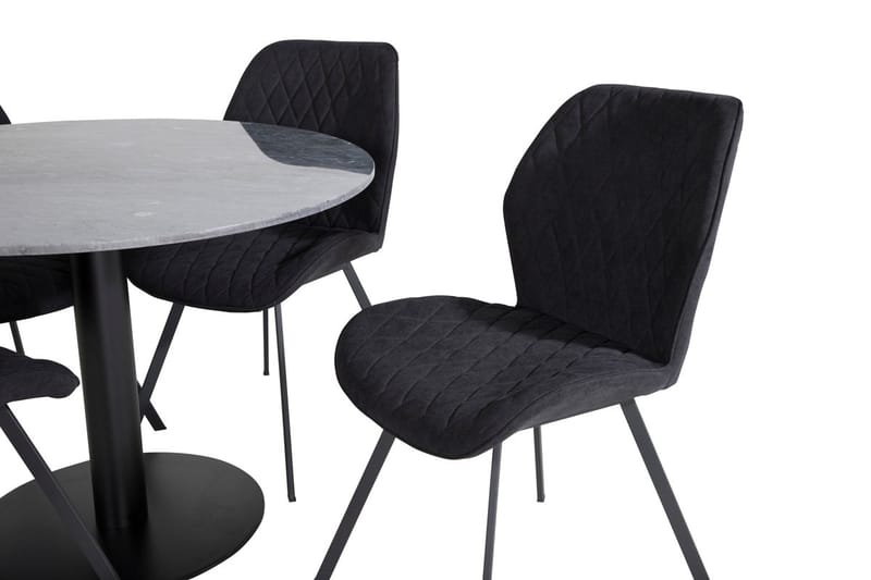Admira Matbord 106 cm Runt Marmor med 4 Gemma Matstol - Möbler - Matplats - Matgrupp & matbord med stolar