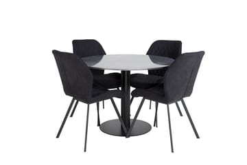 Admira Matbord 106 cm Runt Marmor med 4 Gemma Matstol - Möbler - Matplats - Matgrupp & matbord med stolar