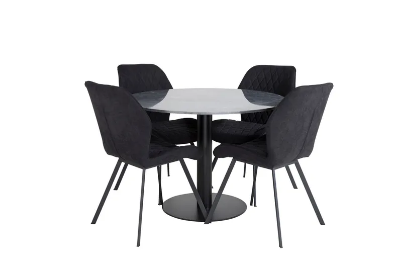 Admira Matbord 106 cm Runt Marmor med 4 Gemma Matstol - Möbler - Matplats - Matgrupp & matbord med stolar