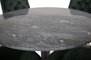 Admira Matbord 106 cm Runt Marmor med 4 Velvet Deluxe Sammetsstol - Möbler - Matplats - Matgrupp & matbord med stolar