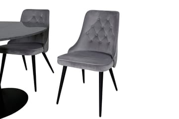 Admira Matbord 106 cm Runt Marmor med 4 Velvet Deluxe Sammetstol - Möbler - Matplats - Matgrupp & matbord med stolar