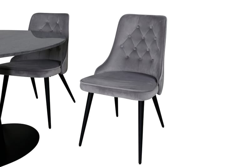 Admira Matbord 106 cm Runt Marmor med 4 Velvet Deluxe Sammetstol - Möbler - Matplats - Matgrupp & matbord med stolar