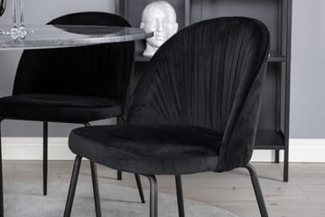 Admira Matbord 106 cm Runt Marmor med 4 Wrinkles Matstol - Möbler - Matplats - Matgrupp & matbord med stolar