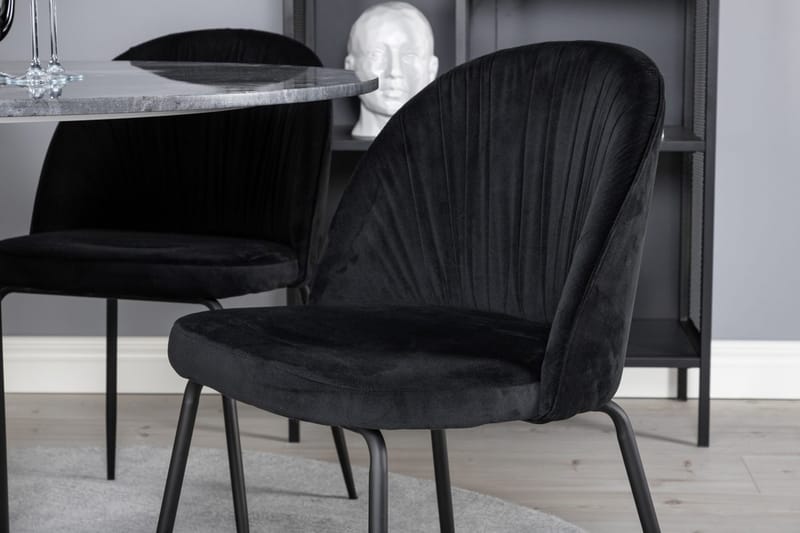 Admira Matbord 106 cm Runt Marmor med 4 Wrinkles Matstol - Möbler - Matplats - Matgrupp & matbord med stolar