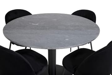 Admira Matbord 106 cm Runt Marmor med 4 Wrinkles Matstol - Möbler - Matplats - Matgrupp & matbord med stolar
