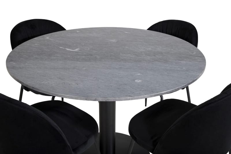 Admira Matbord 106 cm Runt Marmor med 4 Wrinkles Matstol - Möbler - Matplats - Matgrupp & matbord med stolar