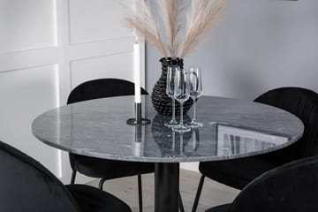 Admira Matbord 106 cm Runt Marmor med 4 Wrinkles Matstol - Möbler - Matplats - Matgrupp & matbord med stolar