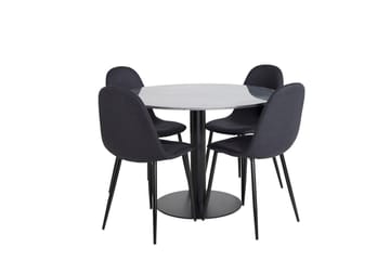 Admira Matbord 106 cm Runt Marmor med 4 Polar Matstol - Möbler - Matplats - Matgrupp & matbord med stolar