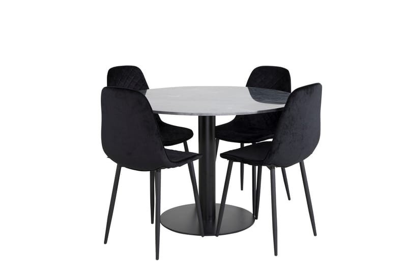 Admira Matbord 106 cm Runt Marmor med 4 Polar Matstol - Möbler - Matplats - Matgrupp & matbord med stolar