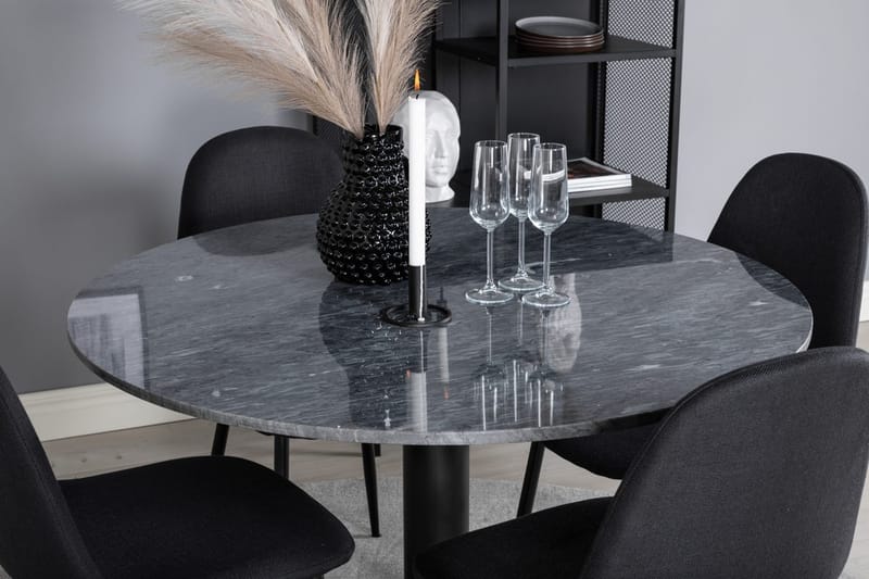 Admira Matbord 106 cm Runt Marmor med 4 Polar Matstol - Möbler - Matplats - Matgrupp & matbord med stolar