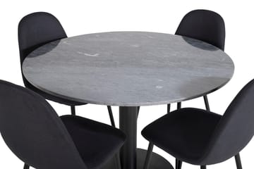 Admira Matbord 106 cm Runt Marmor med 4 Polar Matstol - Möbler - Matplats - Matgrupp & matbord med stolar