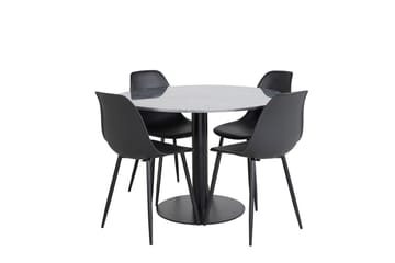 Admira Matbord 106 cm Runt Marmor med 4 Polar Matstol - Möbler - Matplats - Matgrupp & matbord med stolar