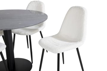 Admira Matbord 106 cm Runt Marmor med 4 Polar Matstol - Möbler - Matplats - Matgrupp & matbord med stolar