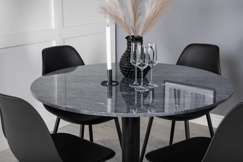 Admira Matbord 106 cm Runt Marmor med 4 Polar Matstol - Möbler - Matplats - Matgrupp & matbord med stolar