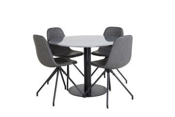 Admira Matbord 106 cm Runt Marmor med 4 Polar Matstol - Möbler - Matplats - Matgrupp & matbord med stolar