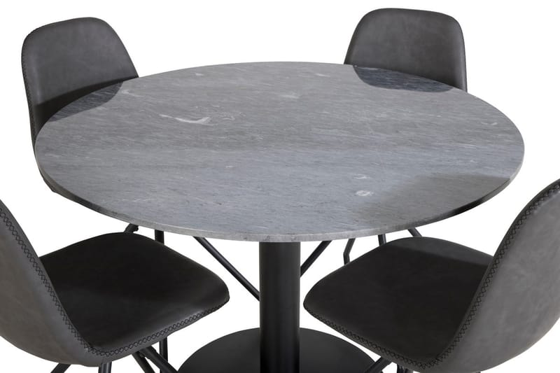 Admira Matbord 106 cm Runt Marmor med 4 Polar Matstol - Möbler - Matplats - Matgrupp & matbord med stolar