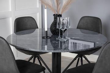 Admira Matbord 106 cm Runt Marmor med 4 Polar Matstol - Möbler - Matplats - Matgrupp & matbord med stolar