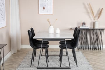 Admira Matgrupp 140 cm inkl 4 Ypas Stolar - Marmor/Vit/Svart - Möbler - Matplats - Matgrupp & matbord med stolar