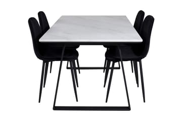 Admira Matgrupp 140 cm inkl 4 Ypas Stolar - Marmor/Vit/Svart - Möbler - Matplats - Matgrupp & matbord med stolar