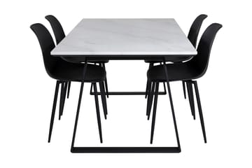 Admira Matgrupp 140 cm inkl 4 Ypas Stolar - Marmor/Vit/Svart - Möbler - Matplats - Matgrupp & matbord med stolar