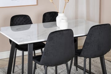 Admira Matgrupp 140 cm inkl 4 Ypas Stolar - Marmor/Vit/Svart - Möbler - Matplats - Matgrupp & matbord med stolar