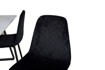 Admira Matgrupp 140 cm inkl 4 Ypas Stolar - Marmor/Vit/Svart - Möbler - Matplats - Matgrupp & matbord med stolar
