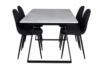 Admira Matgrupp 140 cm inkl 4 Ypas Stolar - Marmor/Vit/Svart - Möbler - Matplats - Matgrupp & matbord med stolar