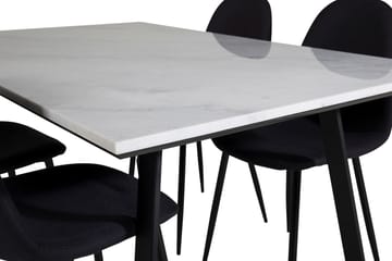 Admira Matgrupp 140 cm inkl 4 Ypas Stolar - Marmor/Vit/Svart - Möbler - Matplats - Matgrupp & matbord med stolar