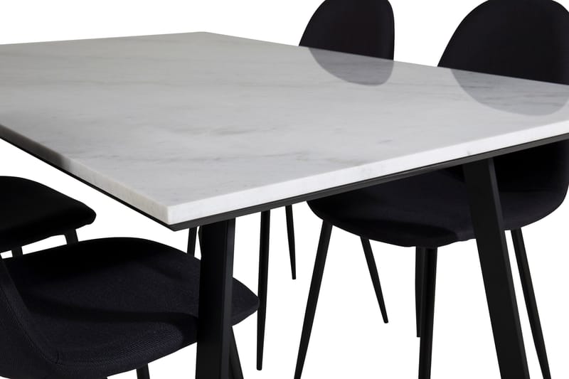 Admira Matgrupp 140 cm inkl 4 Ypas Stolar - Marmor/Vit/Svart - Möbler - Matplats - Matgrupp & matbord med stolar