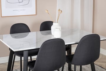 Admira Matgrupp 140 cm inkl 4 Ypas Stolar - Marmor/Vit/Svart - Möbler - Matplats - Matgrupp & matbord med stolar