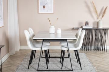 Admira Matgrupp 140 cm inkl 4 Ypas Stolar - Marmor/Vit/Svart - Möbler - Matplats - Matgrupp & matbord med stolar