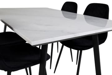 Admira Matgrupp 140 cm inkl 4 Ypas Stolar - Marmor/Vit/Svart - Möbler - Matplats - Matgrupp & matbord med stolar