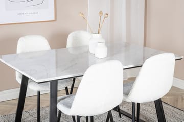 Admira Matgrupp 140 cm inkl 4 Ypas Stolar - Marmor/Vit/Svart - Möbler - Matplats - Matgrupp & matbord med stolar