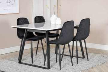 Admira Matgrupp 140 cm inkl 4 Ypas Stolar - Marmor/Vit/Svart - Möbler - Matplats - Matgrupp & matbord med stolar