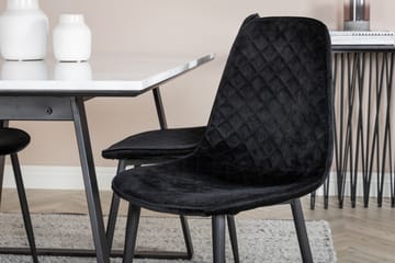 Admira Matgrupp 140 cm inkl 4 Ypas Stolar - Marmor/Vit/Svart - Möbler - Matplats - Matgrupp & matbord med stolar