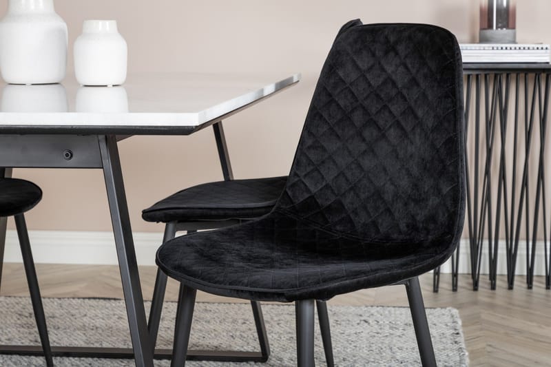 Admira Matgrupp 140 cm inkl 4 Ypas Stolar - Marmor/Vit/Svart - Möbler - Matplats - Matgrupp & matbord med stolar
