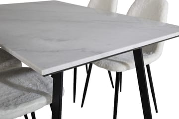 Admira Matgrupp 140 cm inkl 4 Ypas Stolar - Marmor/Vit/Svart - Möbler - Matplats - Matgrupp & matbord med stolar
