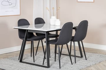 Admira Matgrupp 140 cm inkl 4 Ypas Stolar - Marmor/Vit/Svart - Möbler - Matplats - Matgrupp & matbord med stolar