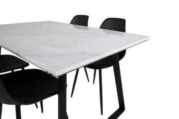 Admira Matgrupp 140 cm inkl 4 Ypas Stolar - Marmor/Vit/Svart - Möbler - Matplats - Matgrupp & matbord med stolar